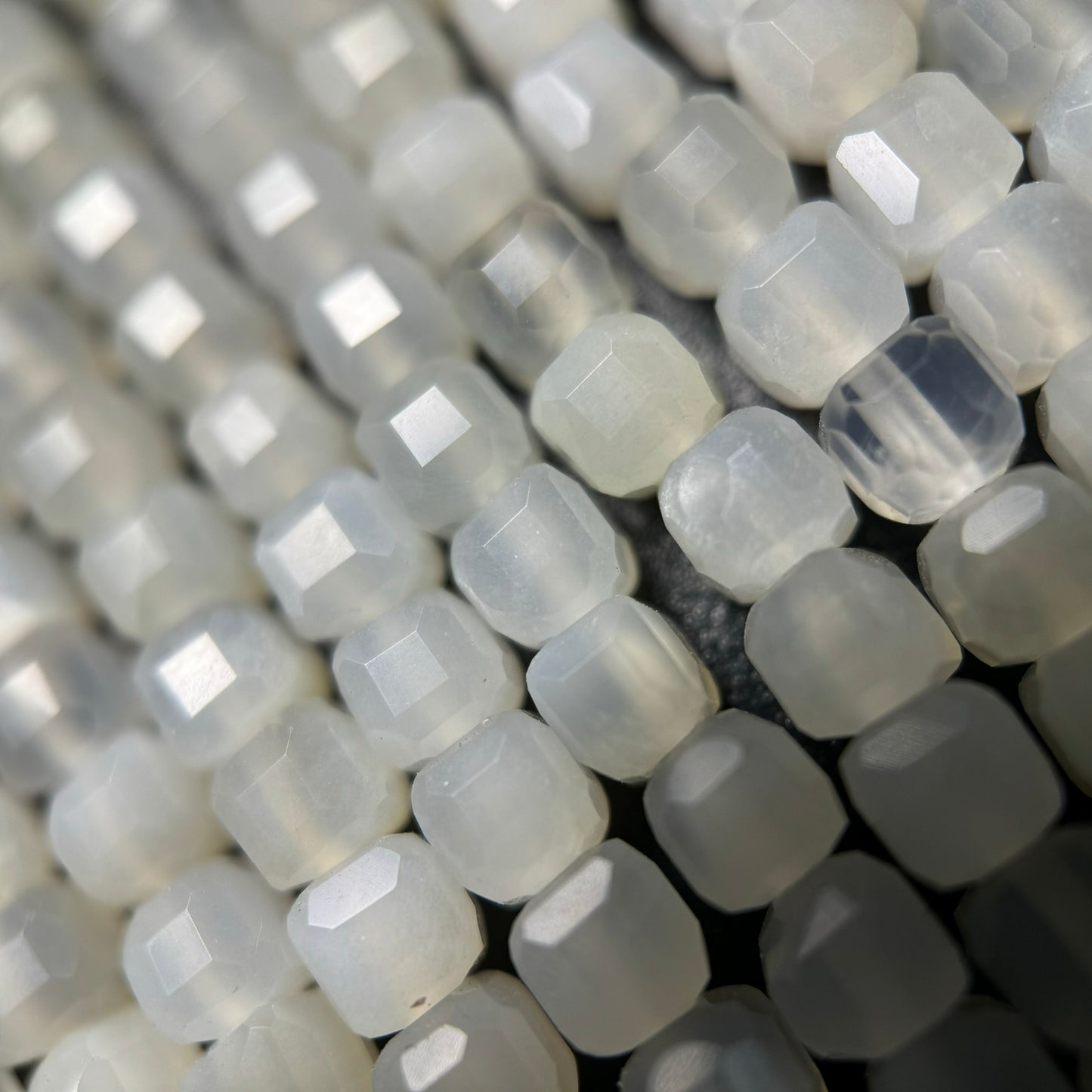 White Moonstone Square Beads image 5