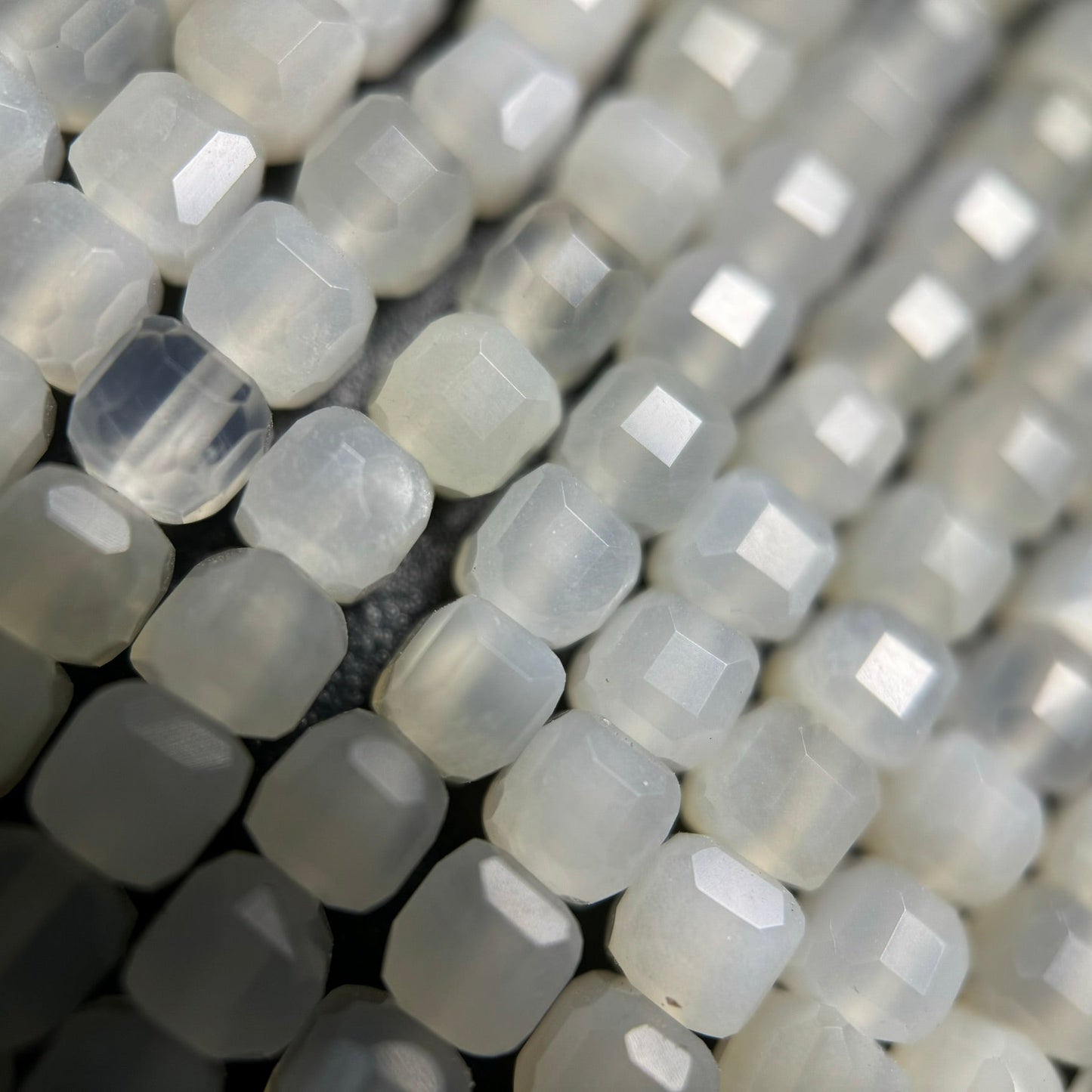 White Moonstone Square Beads image 5