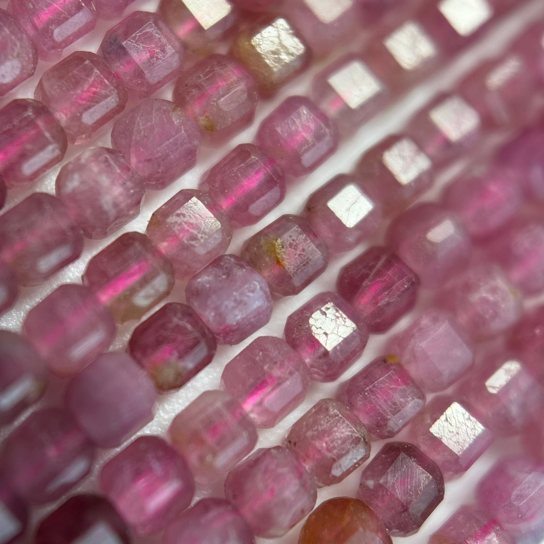 Pink Tourmaline Square Beads image 5