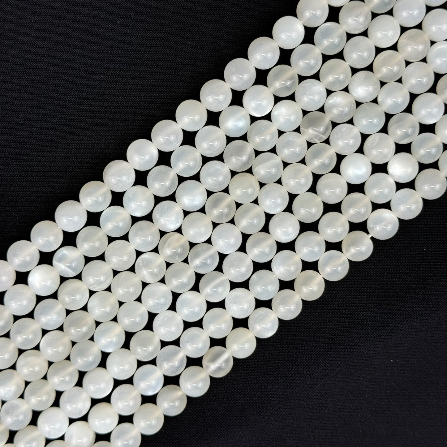White Moonstone Polished Round Beads image 4