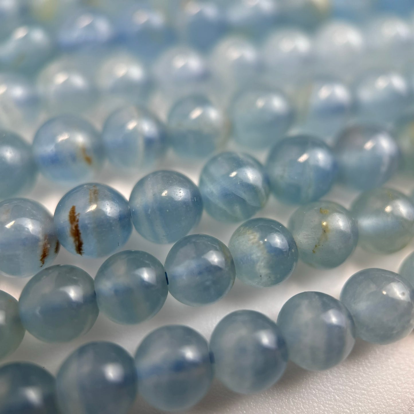 Natural Celestite Polished Round Beads image 4