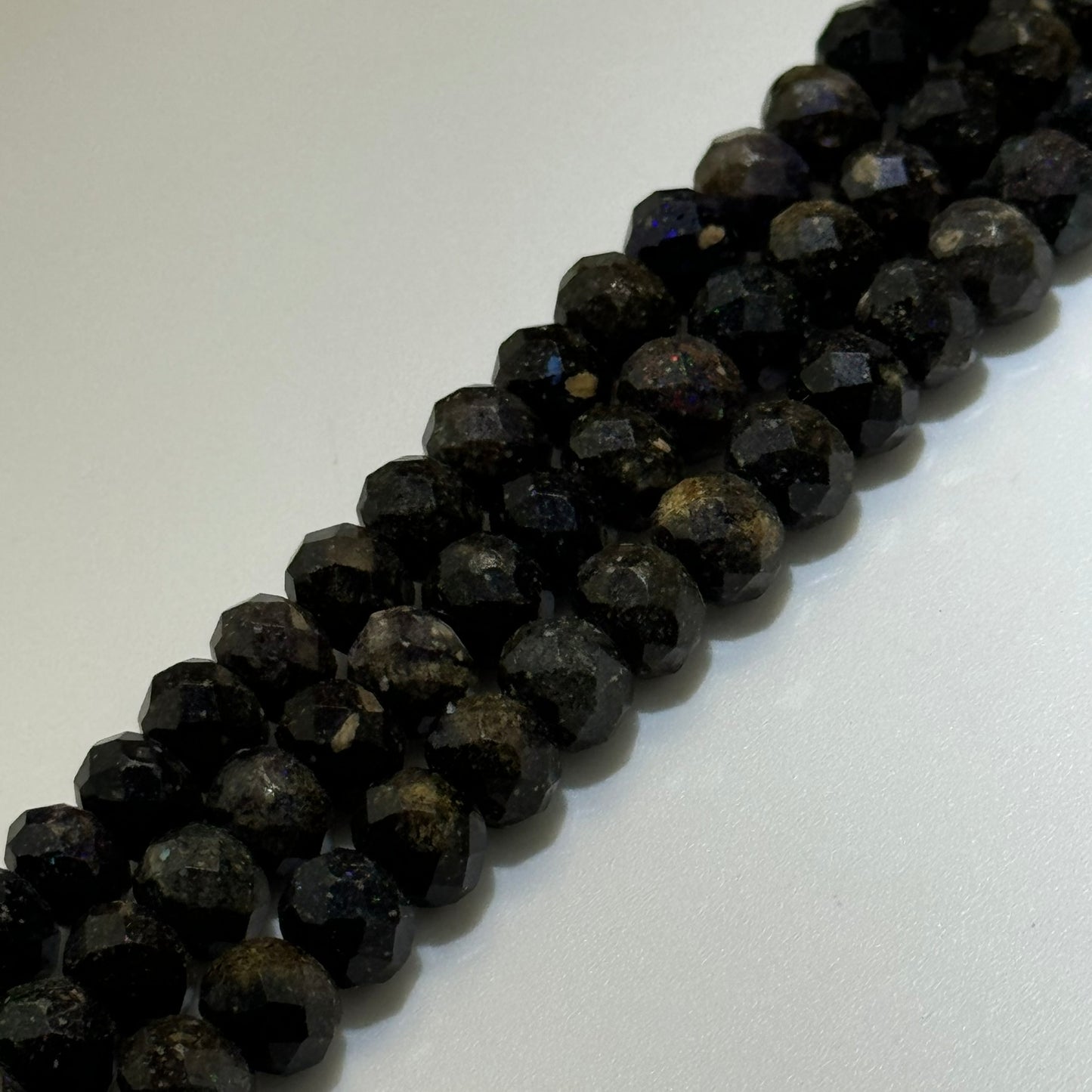 Black Opal Faceted Rondelle Beads image 4