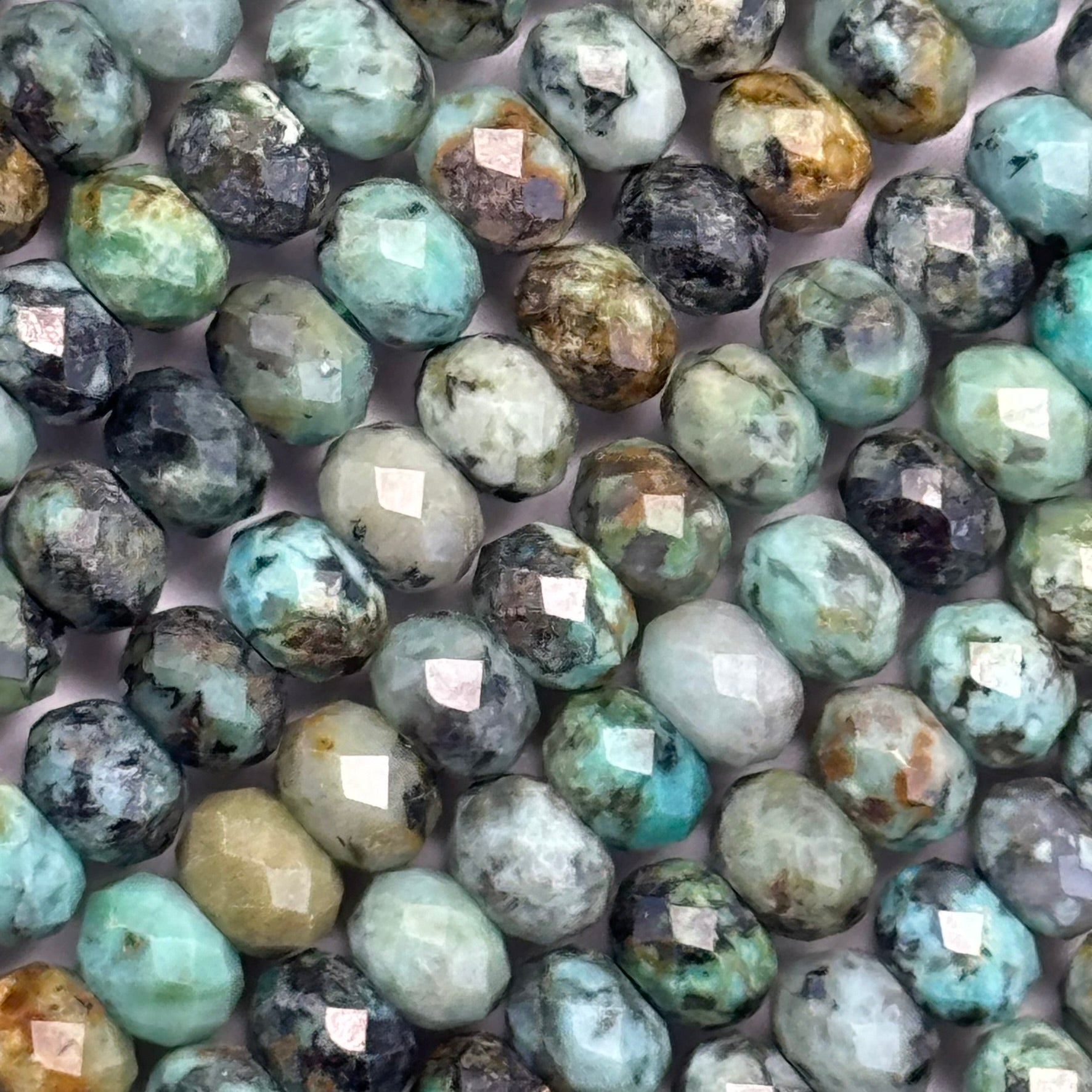 African Turquoise (Jasper) Faceted Rondelle Beads image 4