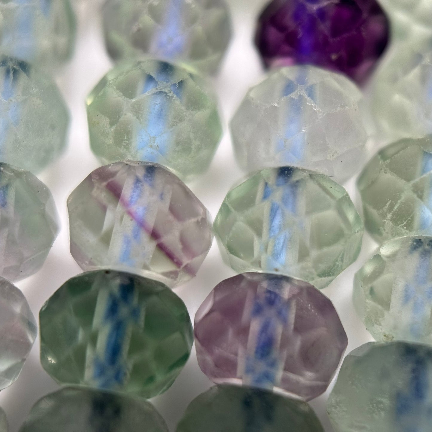 Faceted Fluorite Rondelle Beads image 2