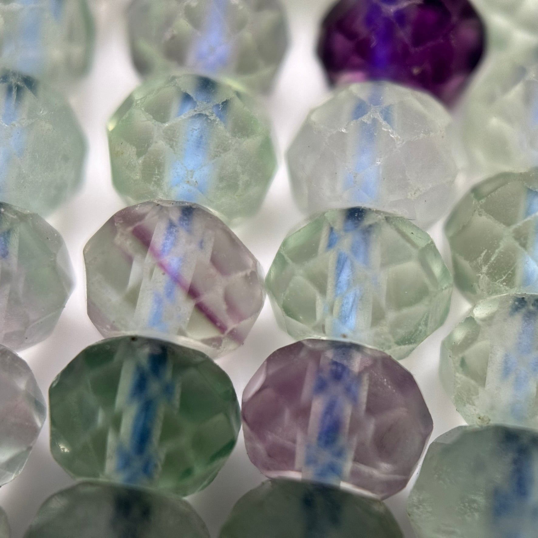 Faceted Fluorite Rondelle Beads image 2