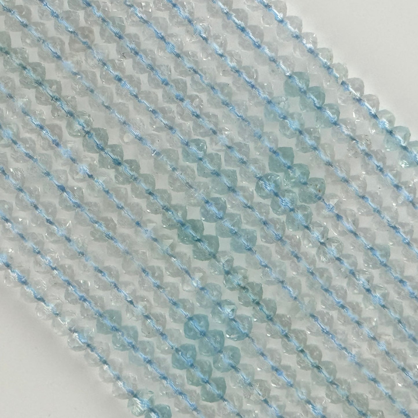 Faceted Topaz Diamond Cut Rondelle Beads (6x4mm) image 2