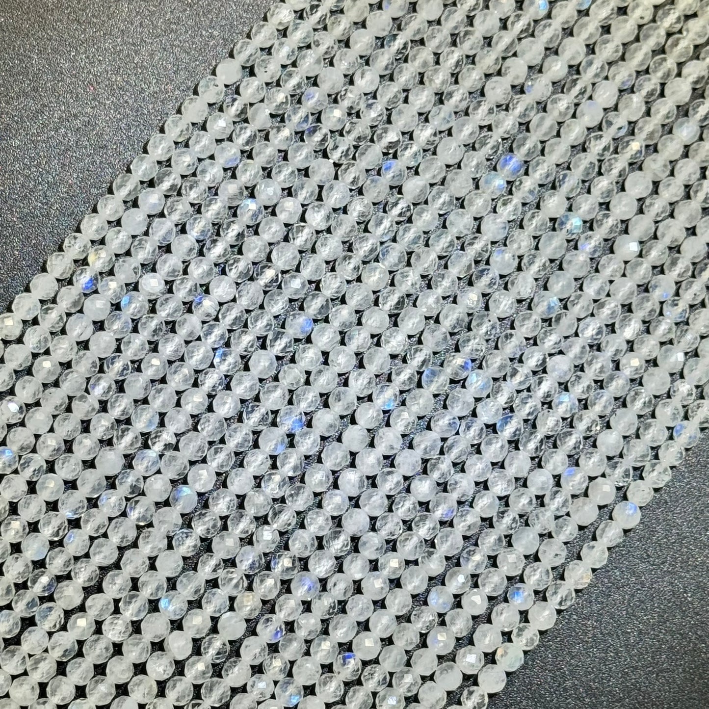 Rainbow Moonstone Faceted Round Beads - AAA Quality image 0