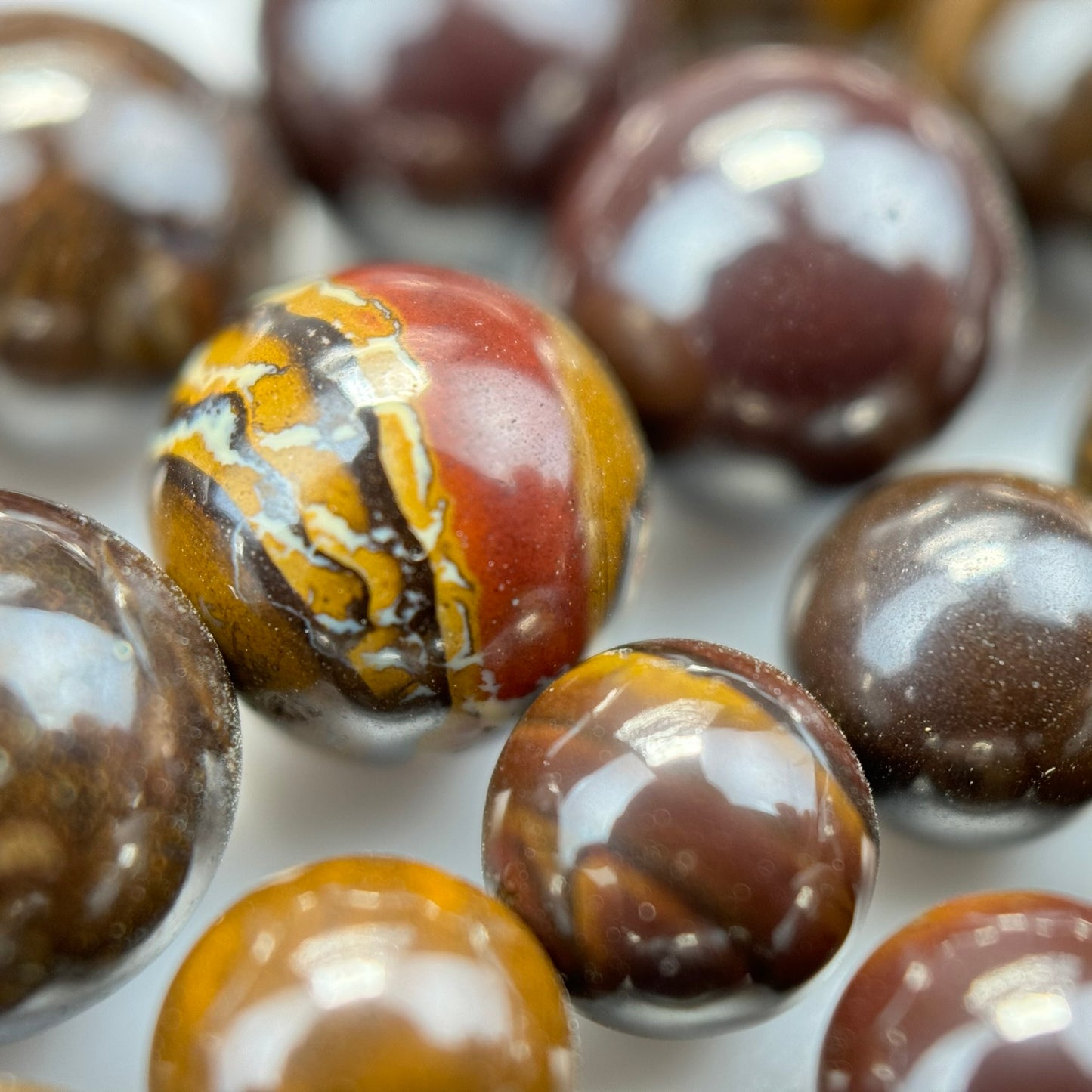 Australian Boulder Opal Polished 6-8mm Round Beads image 1