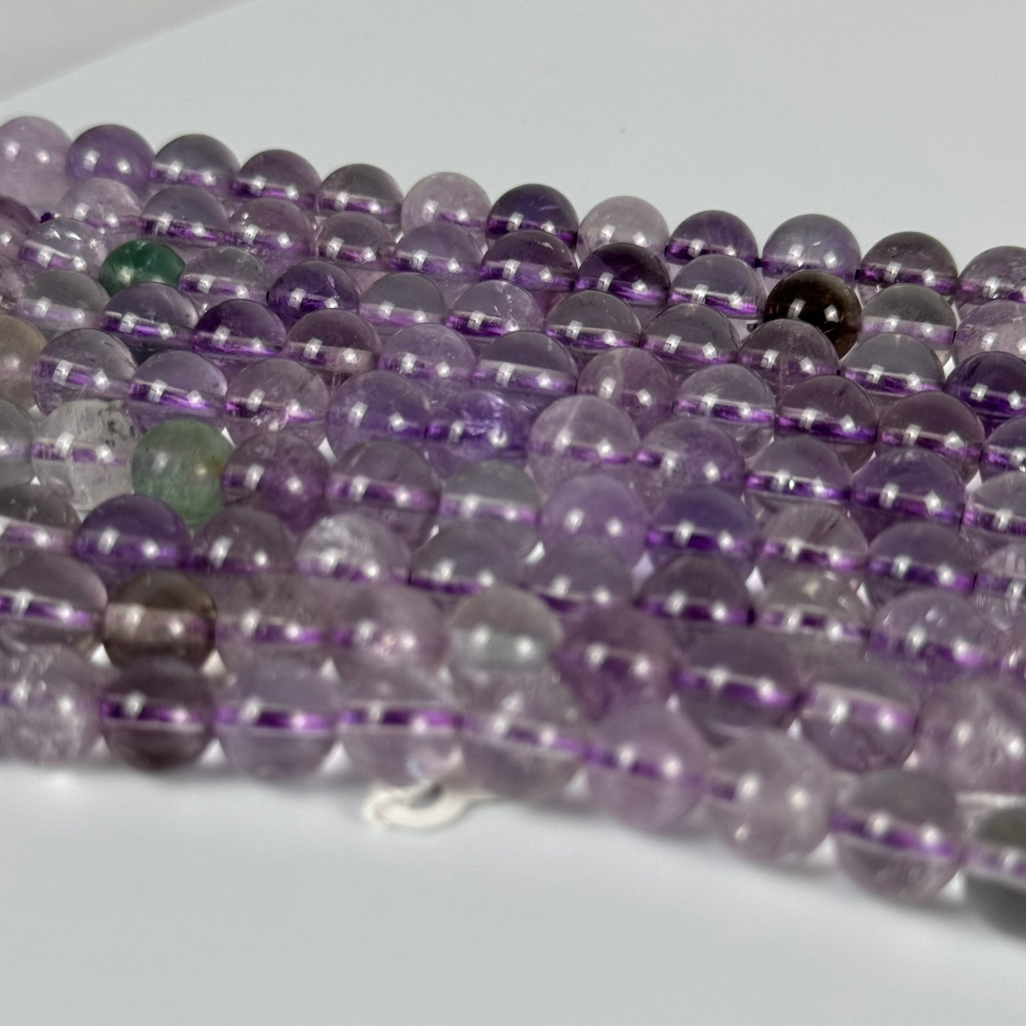 Amethyst +Plus Polished 8mm Round Beads image 2