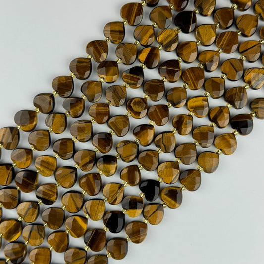 Tiger's Eye Faceted Heart 12Ãâ€â€ÂÂ12 mm Beads image 0
