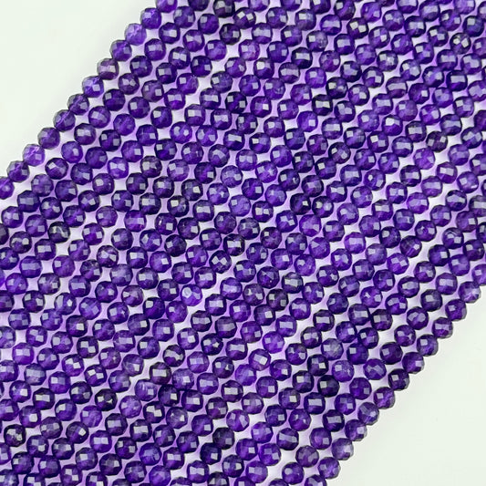 Amethyst Faceted Round Beads