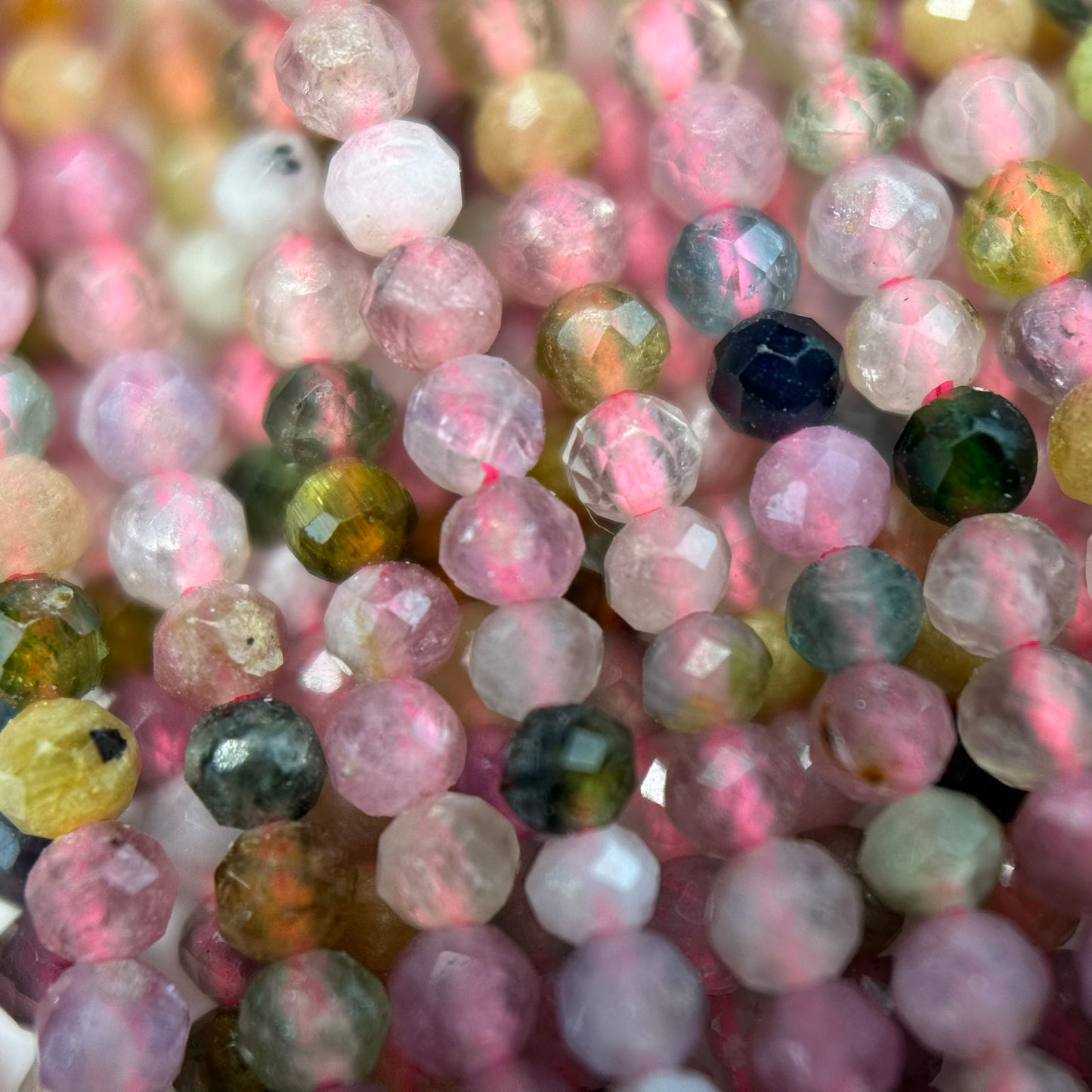 Multicolor Tourmaline Faceted Round Beads image 2