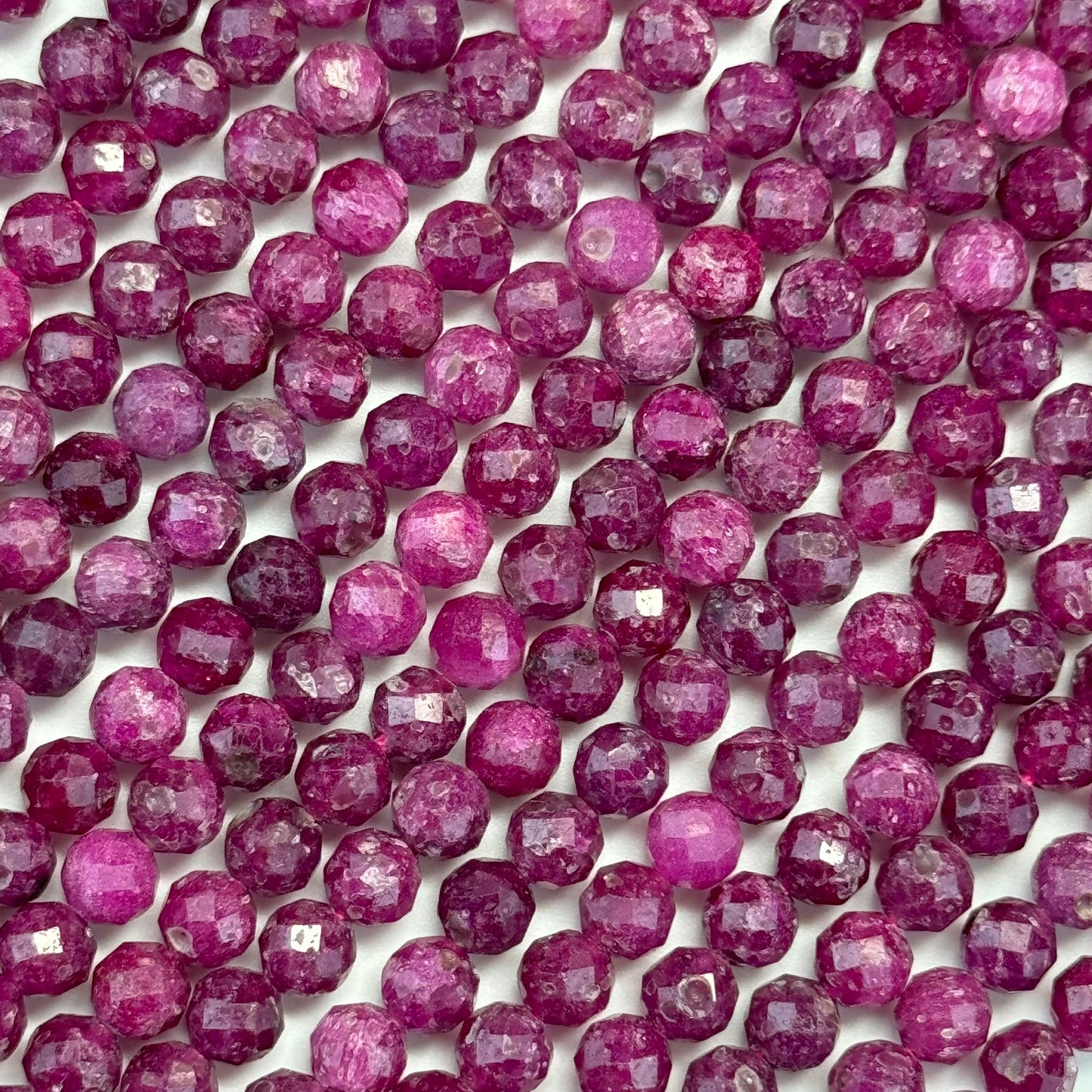 Glass Filled Ruby Faceted Round Beads image 5