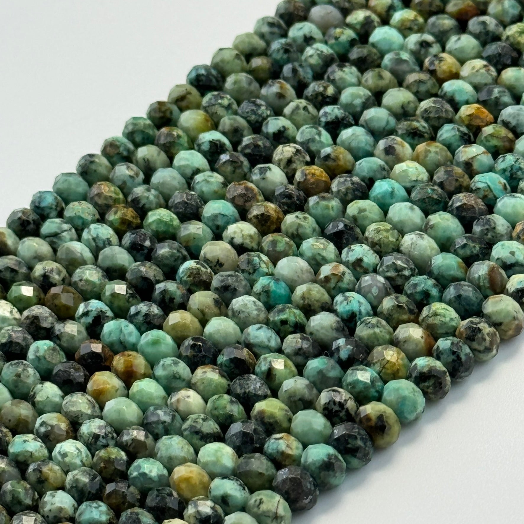 African Turquoise (Jasper) Faceted Rondelle Beads image 3