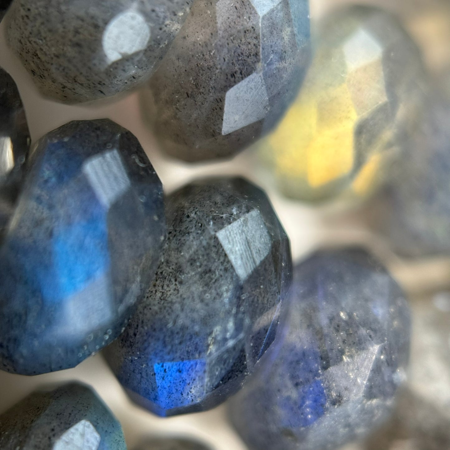 Faceted Labradorite Rondelle Beads - AAA Quality image 1