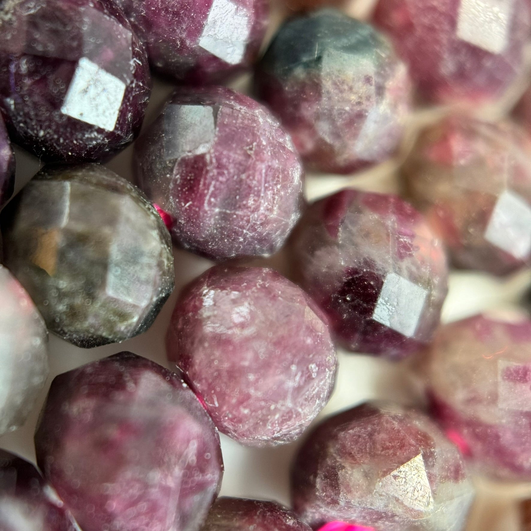 Faceted Tourmaline Rondelle Beads (6x4mm) image 1