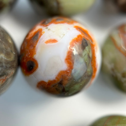 Jasper Brown Rainforest Polished Round Beads (AA Quality)