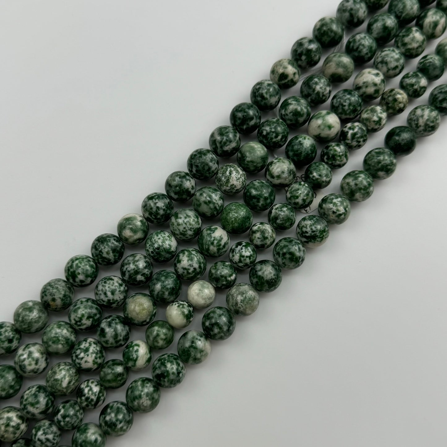 Green Spotted Serpentine Polished Round Beads image 8