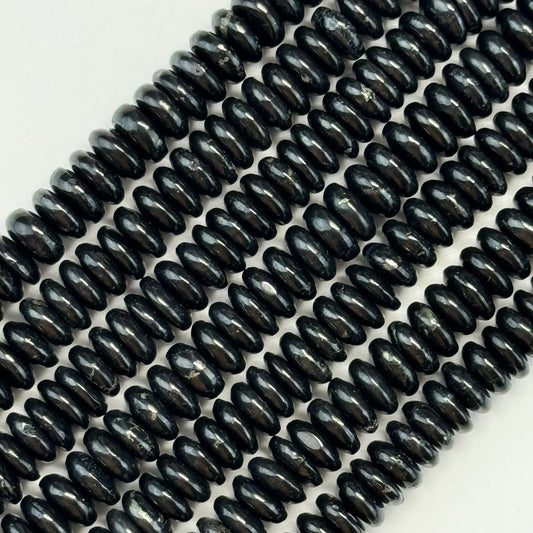 Shungite Beads - Rondelle Polished Beads