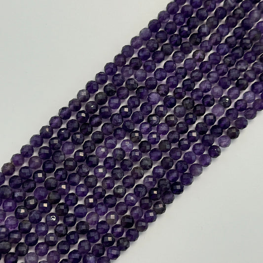 Amethyst Faceted Round Beads