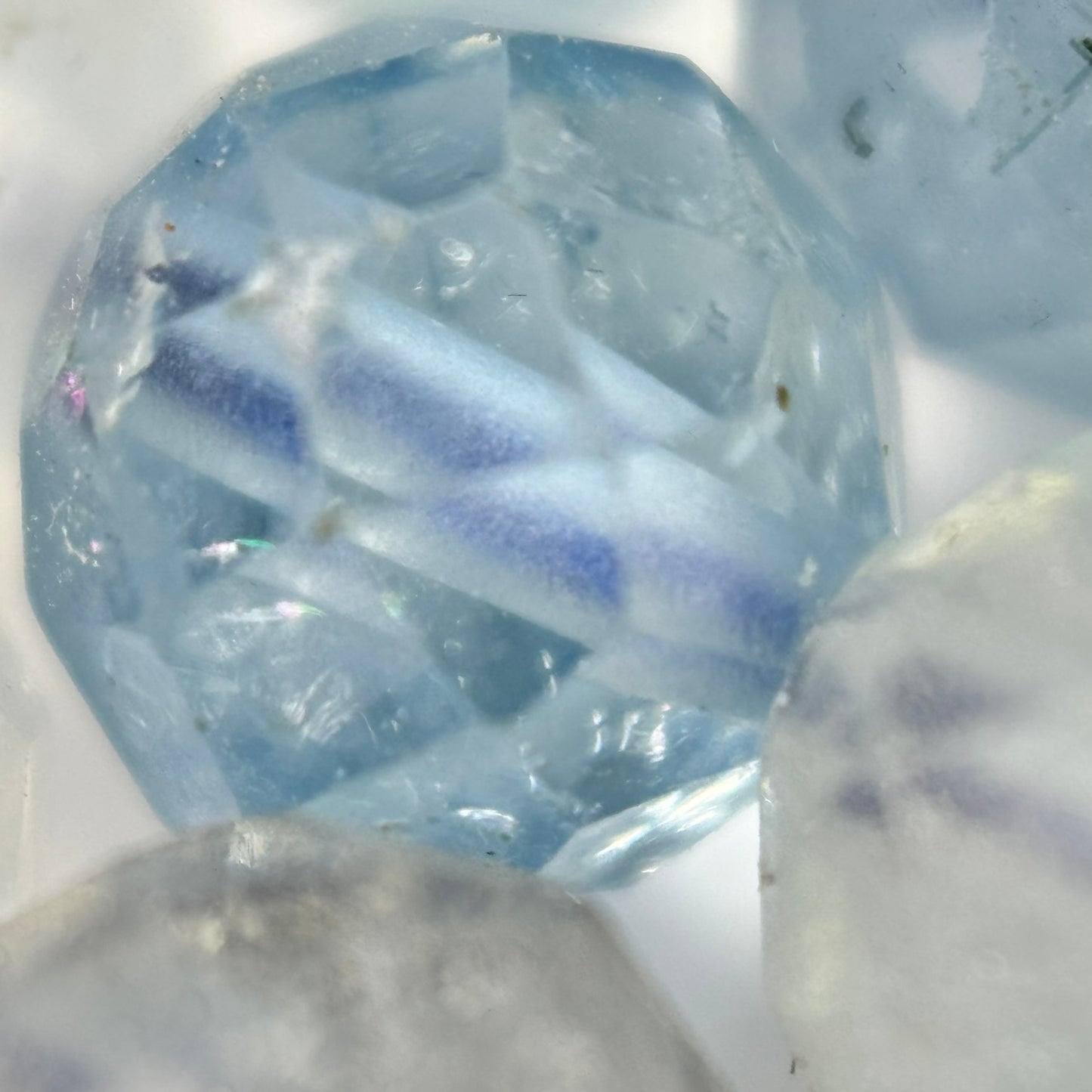 Aquamarine Faceted Round Gemstone Beads - AAA Quality image 7