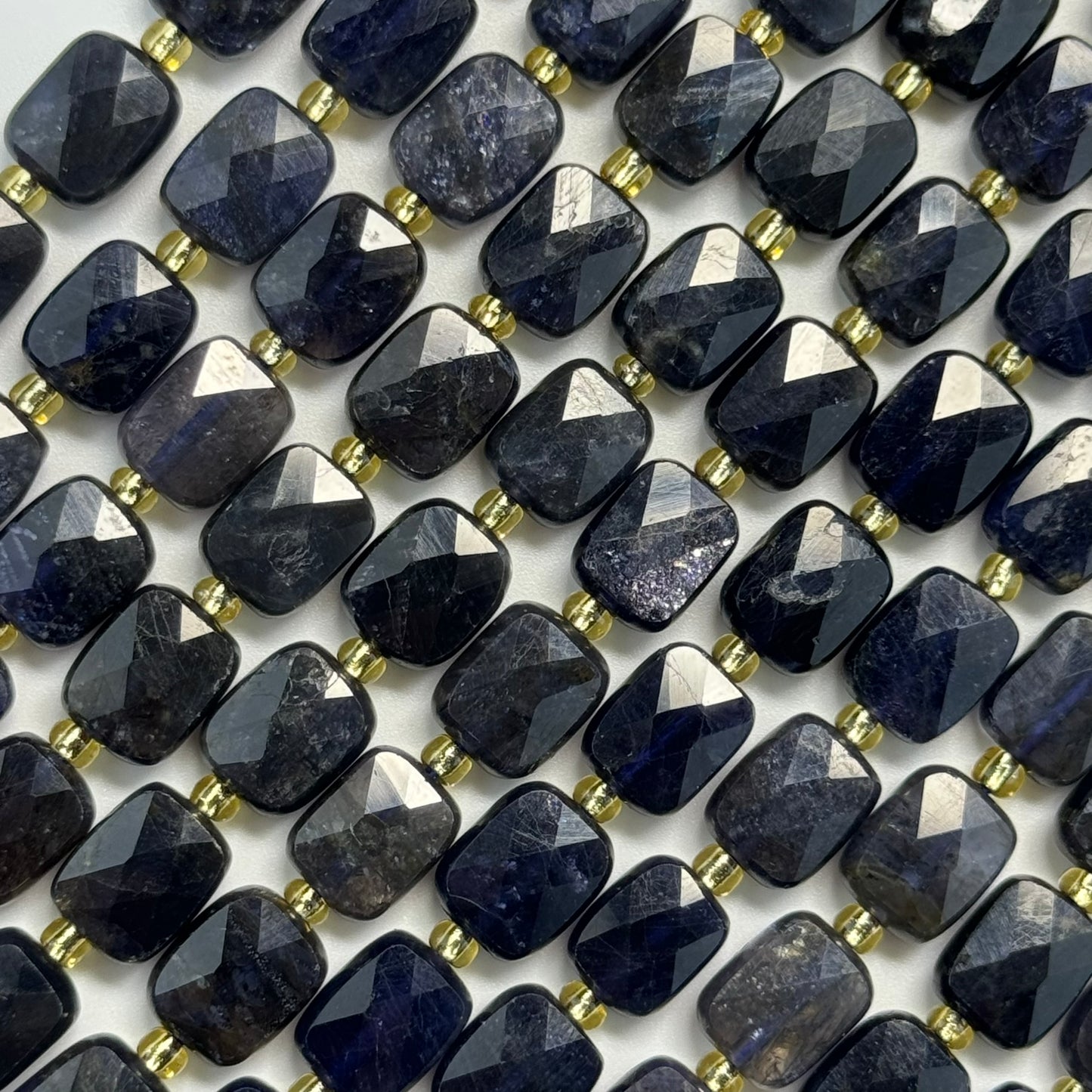 Iolite Rectangular Faceted Cushion Cut 10xÂ8 mm Beads image 6