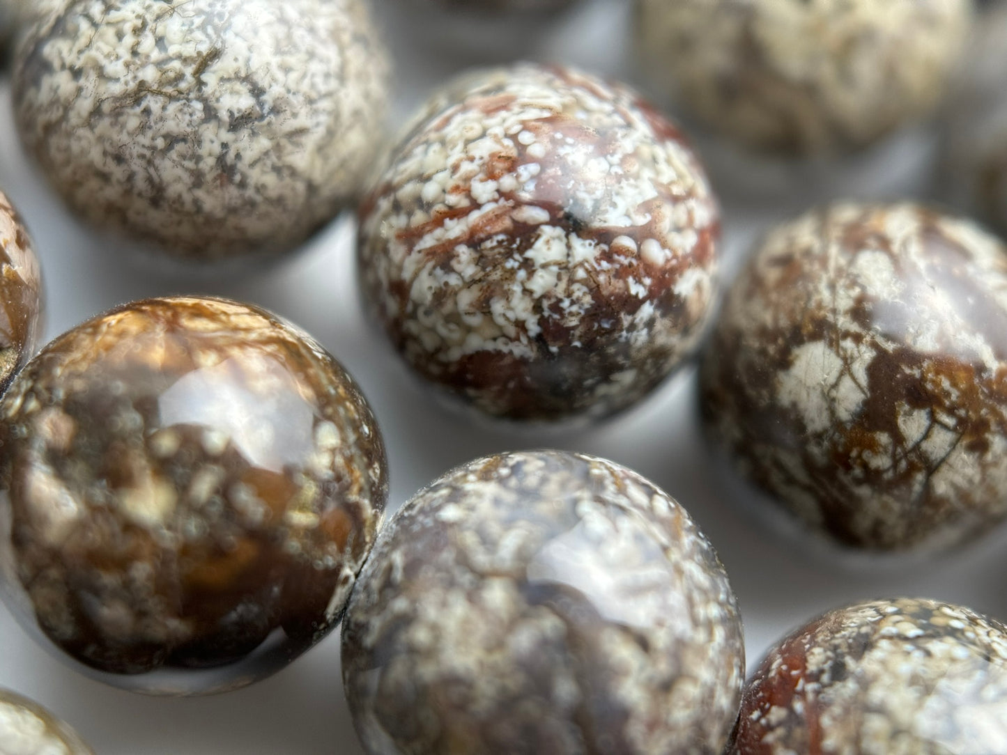 Crazy Red Agate Polished Round Beads (8mm) image 1