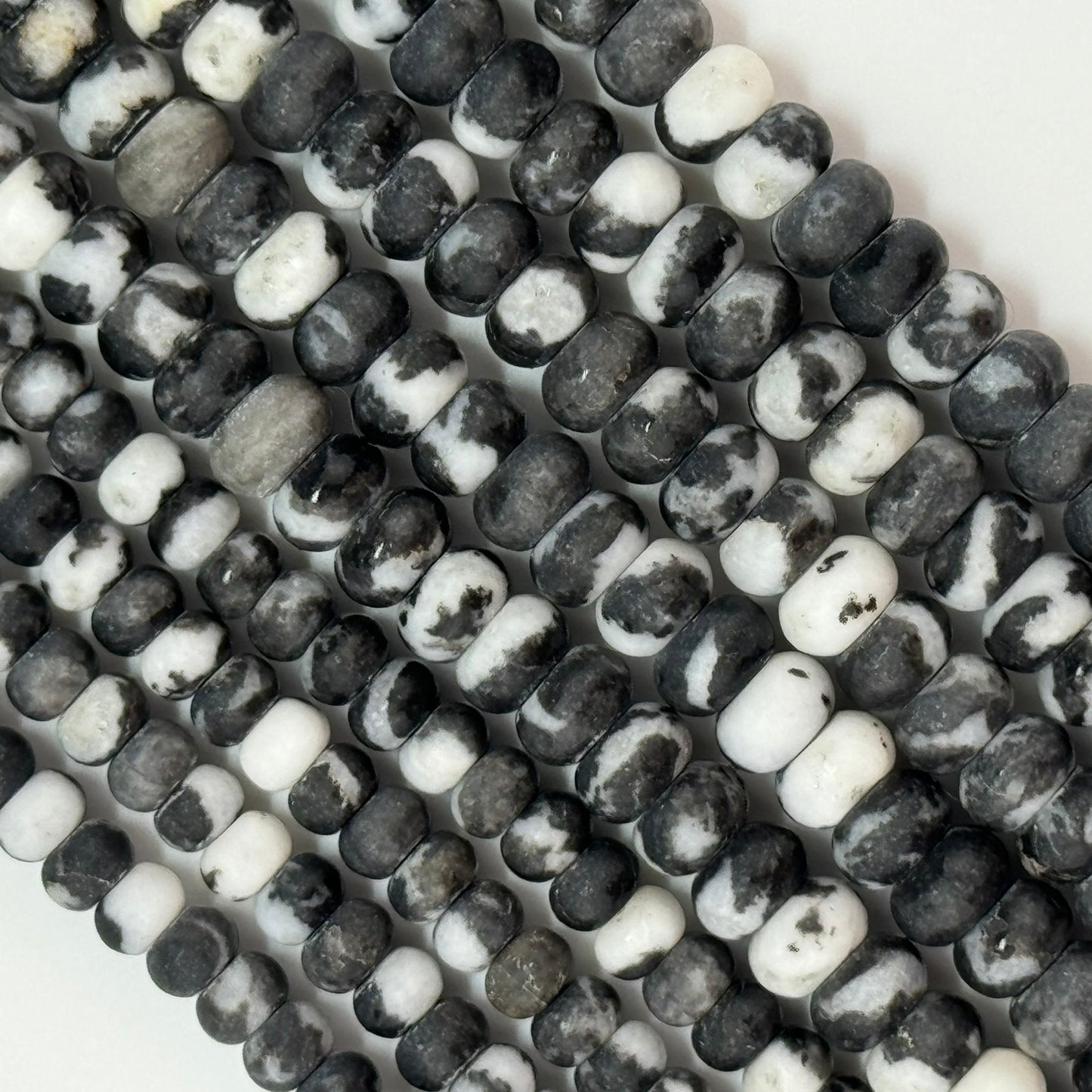 Black and White Jasper Rondelle Beads image 3