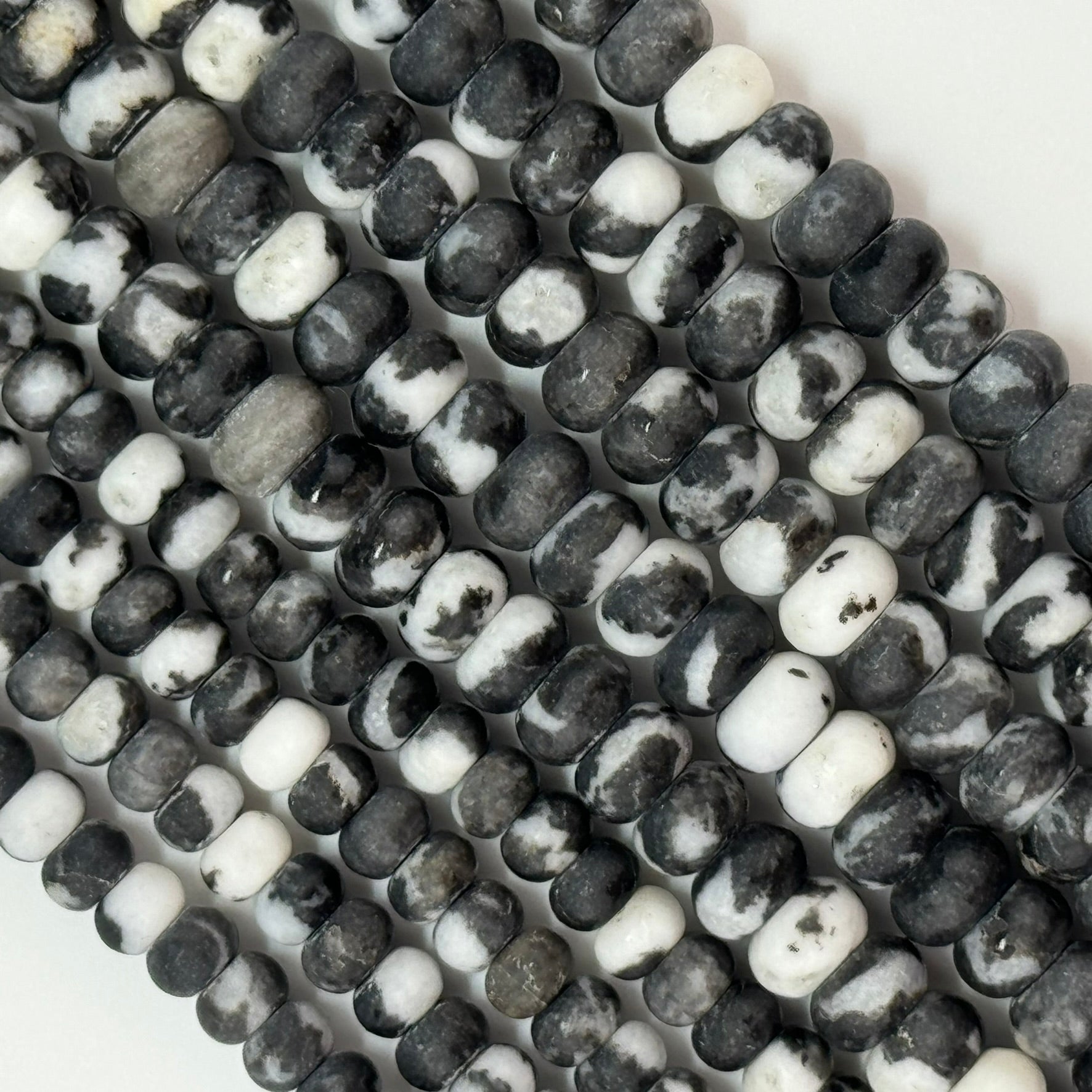 Black and White Jasper Rondelle Beads image 3