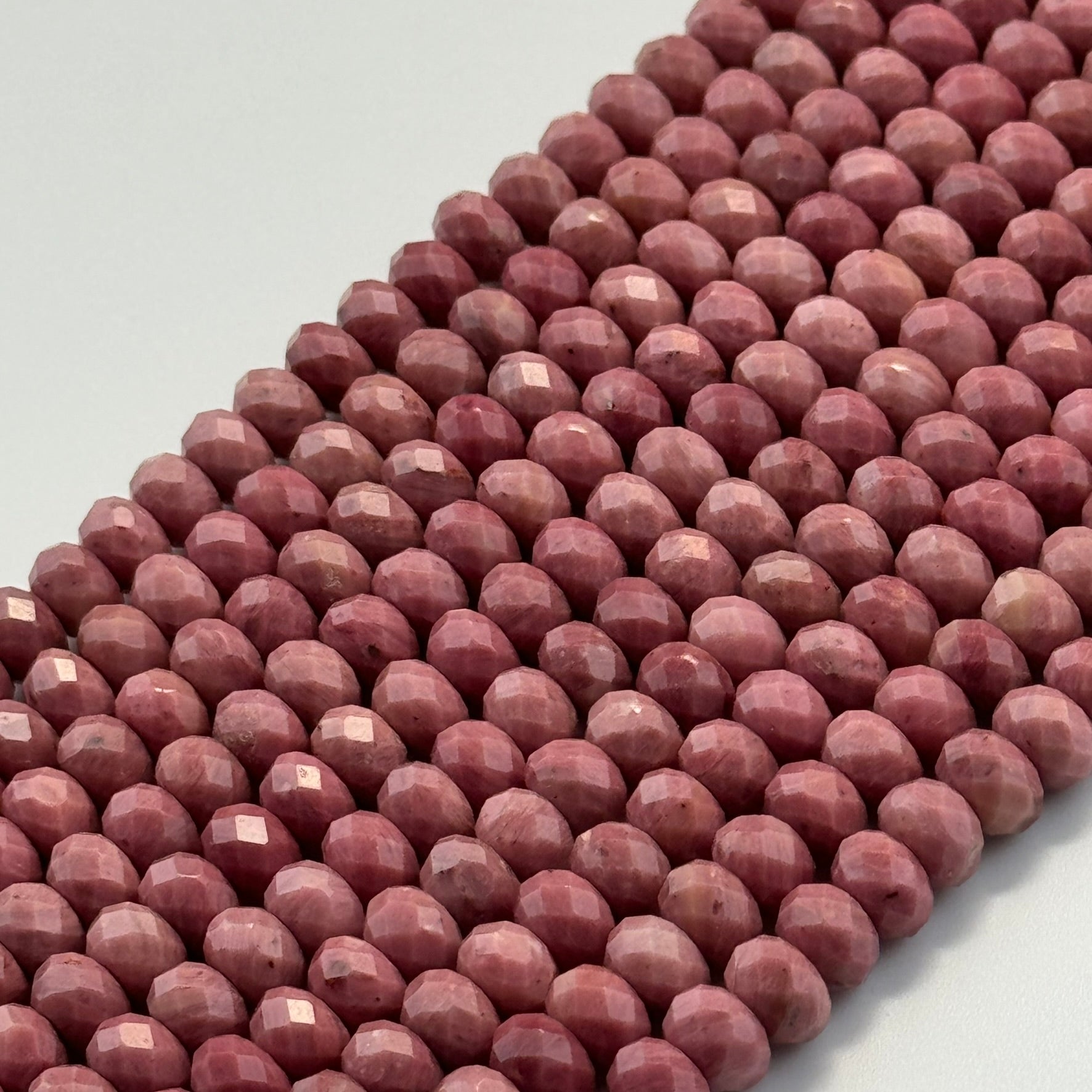 Rhodonite Faceted Rondelle Beads (High Quality) image 6