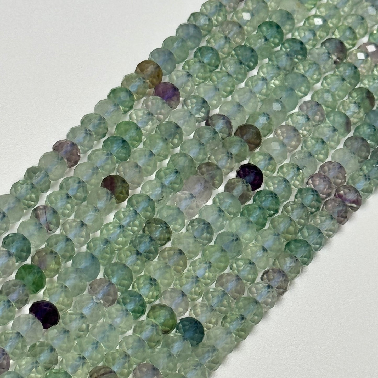 Faceted Fluorite Rondelle Beads image 0