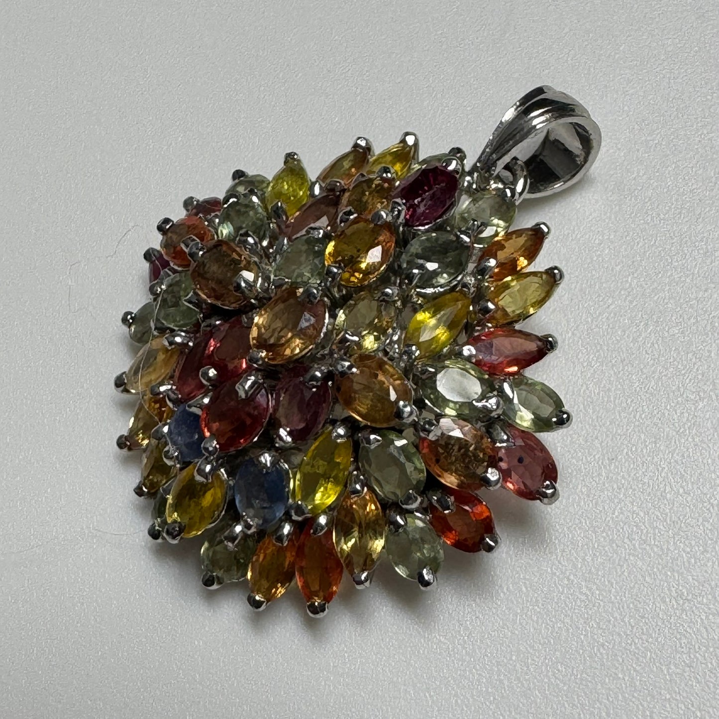 Multicolor Sapphire & Ruby Pendant in 925 Sterling Silver image 7