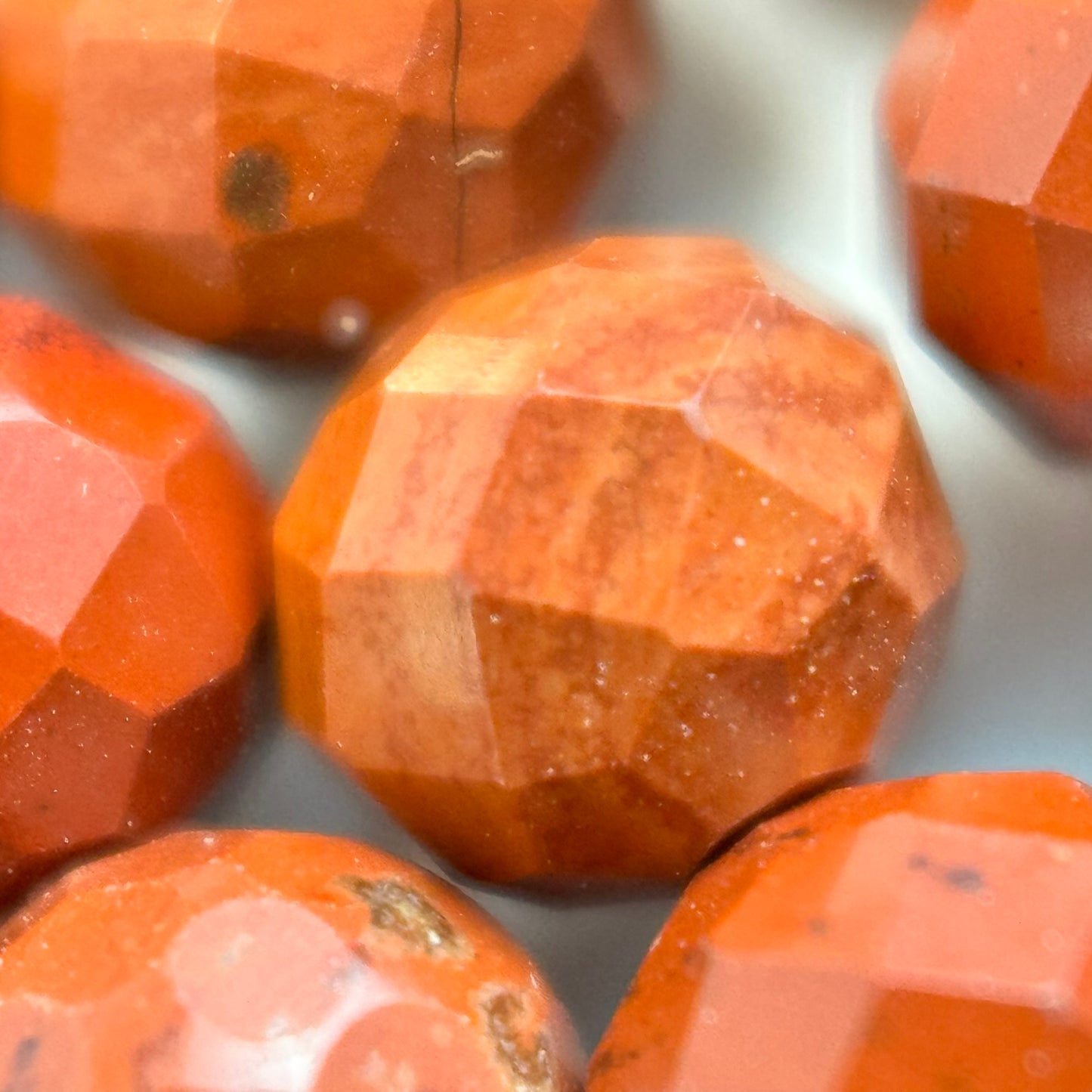 Red Jasper Faceted Round Beads image 1