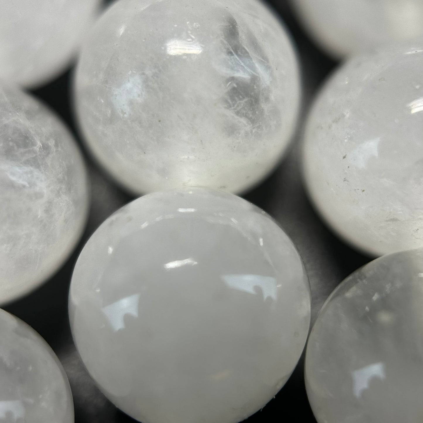 Snow Quartz Polished Round Beads image 1