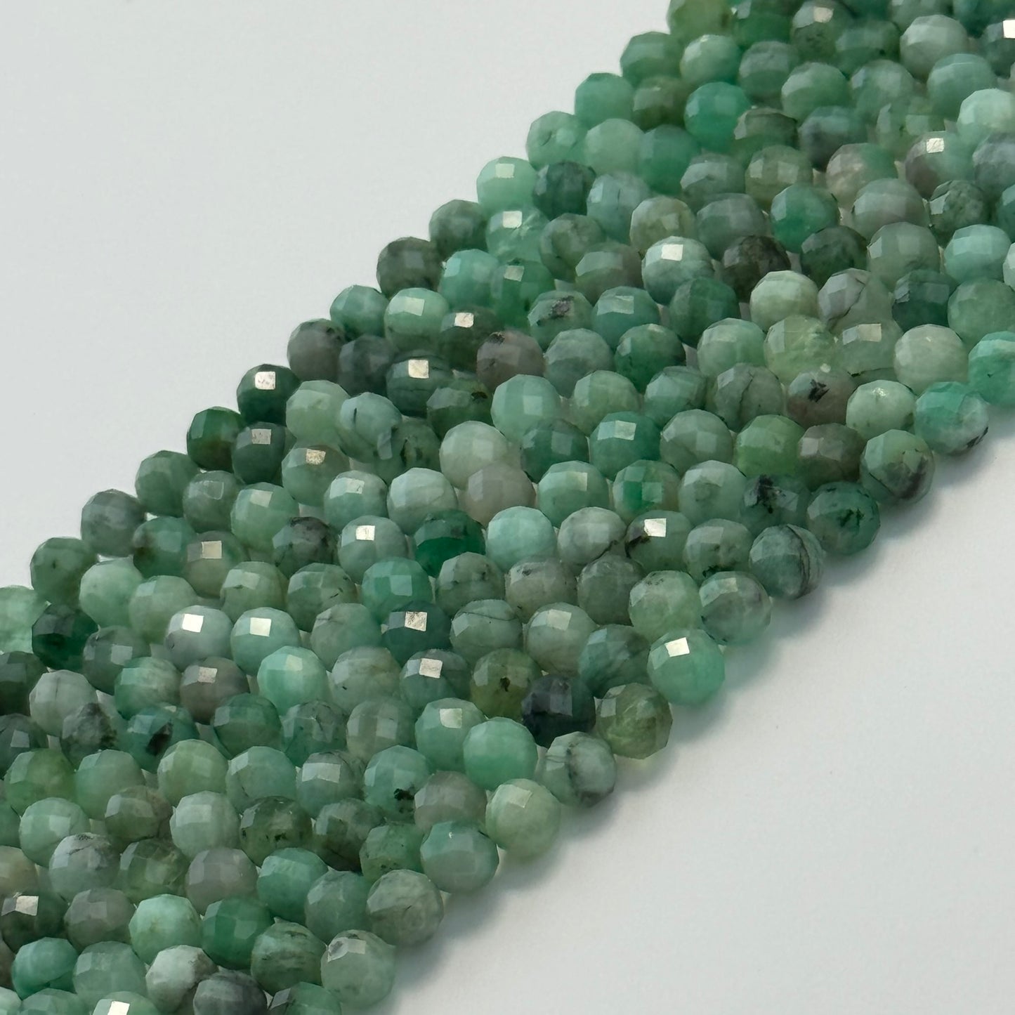 Emerald Faceted Round Beads image 1