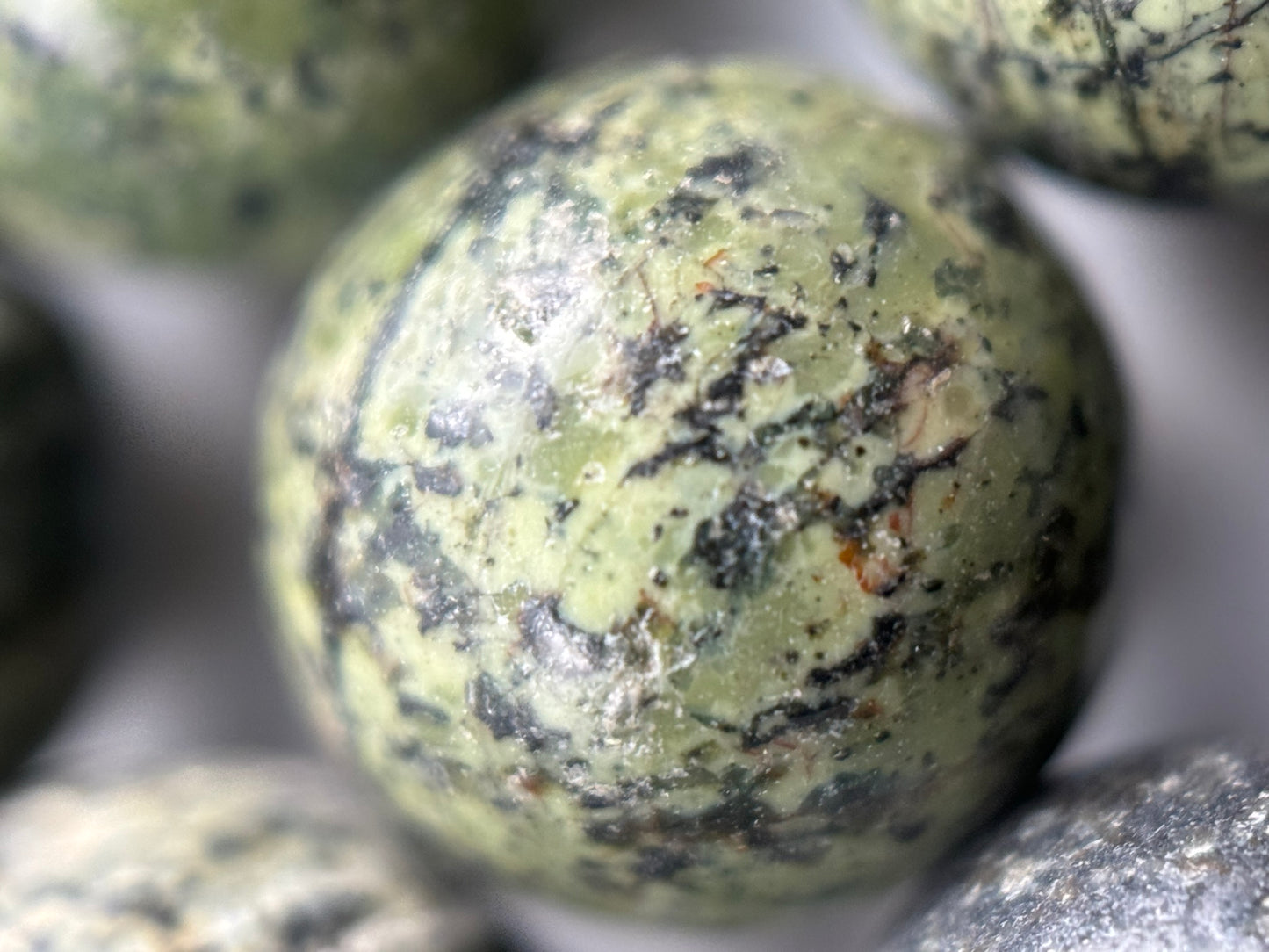 Green Zebra Jasper Polished Round Beads image 1