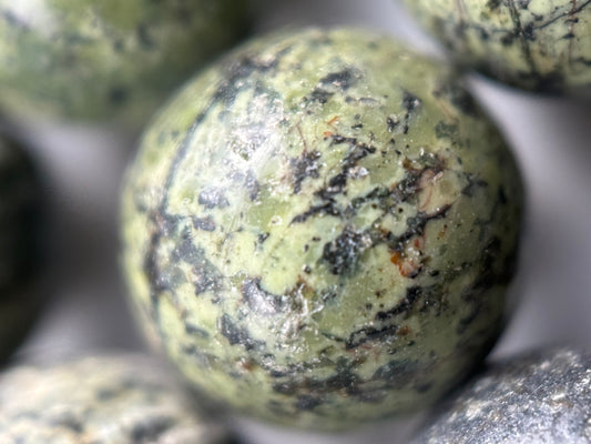 Jasper Green Zebra Polished Round Beads (AA Quality)