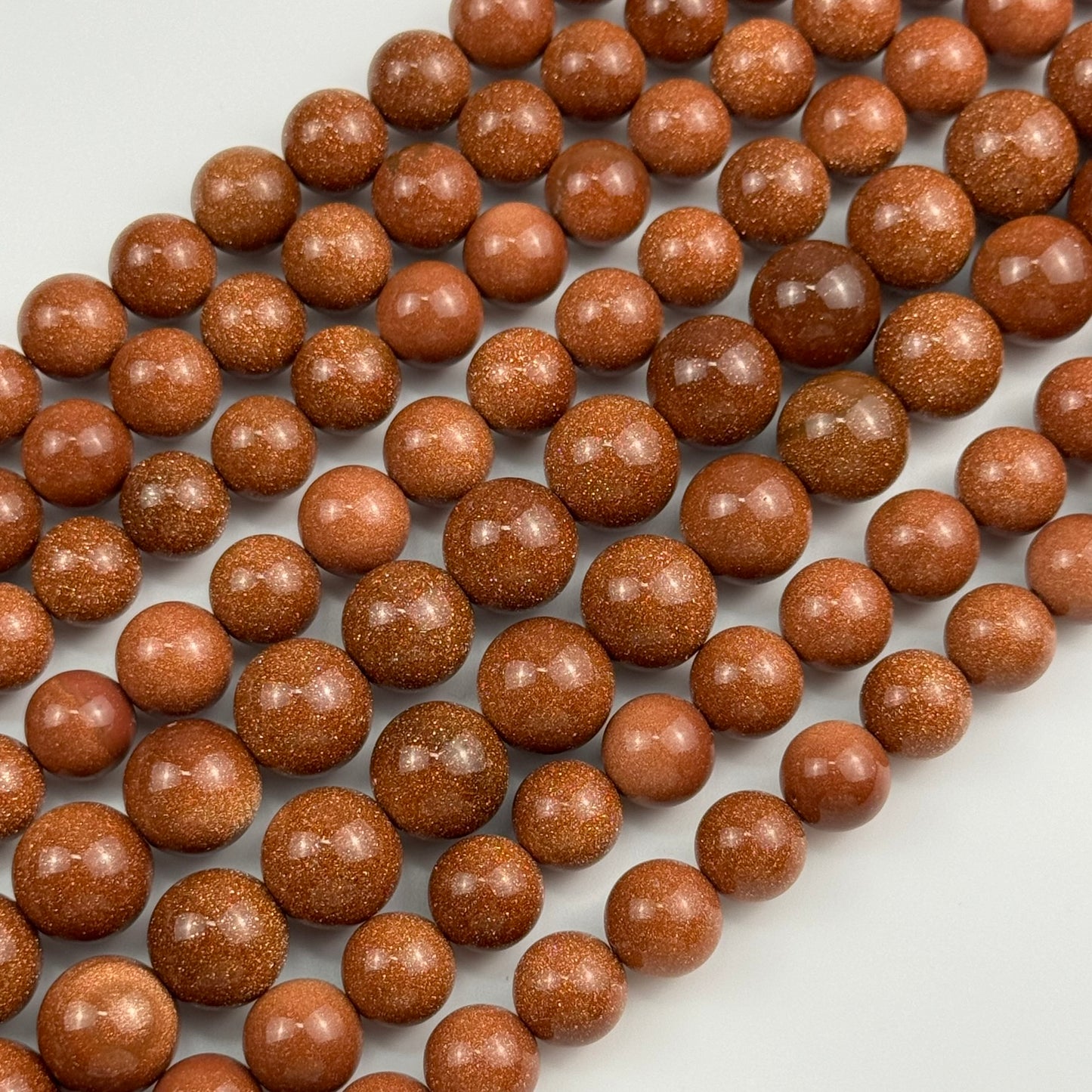 Gold Sandstone Polished Round Beads image 0