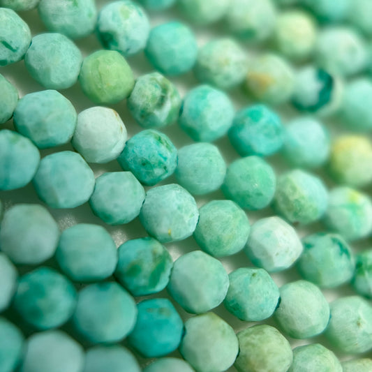 Peruvian Turquoise Faceted Round Beads