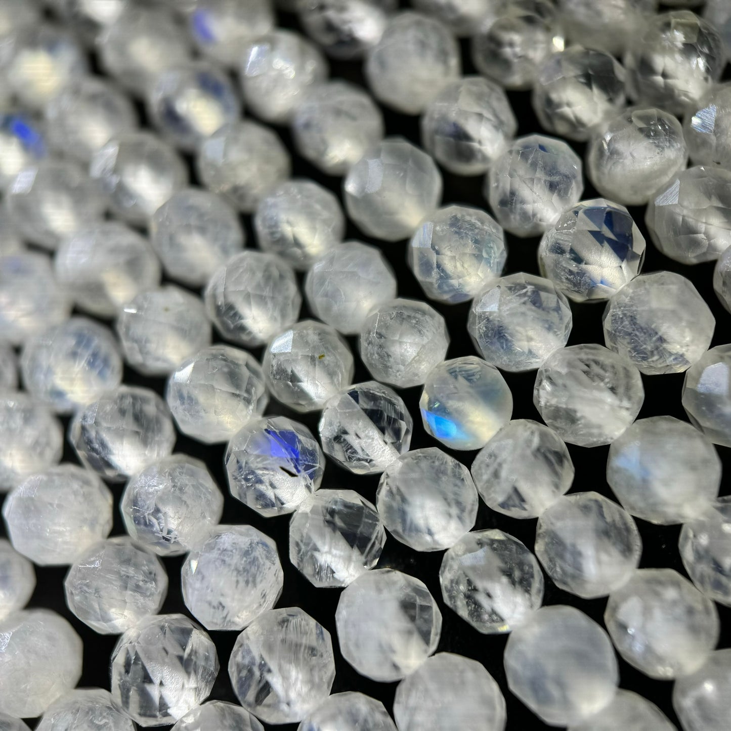 Rainbow Moonstone Faceted Round Beads - AAA Quality image 6