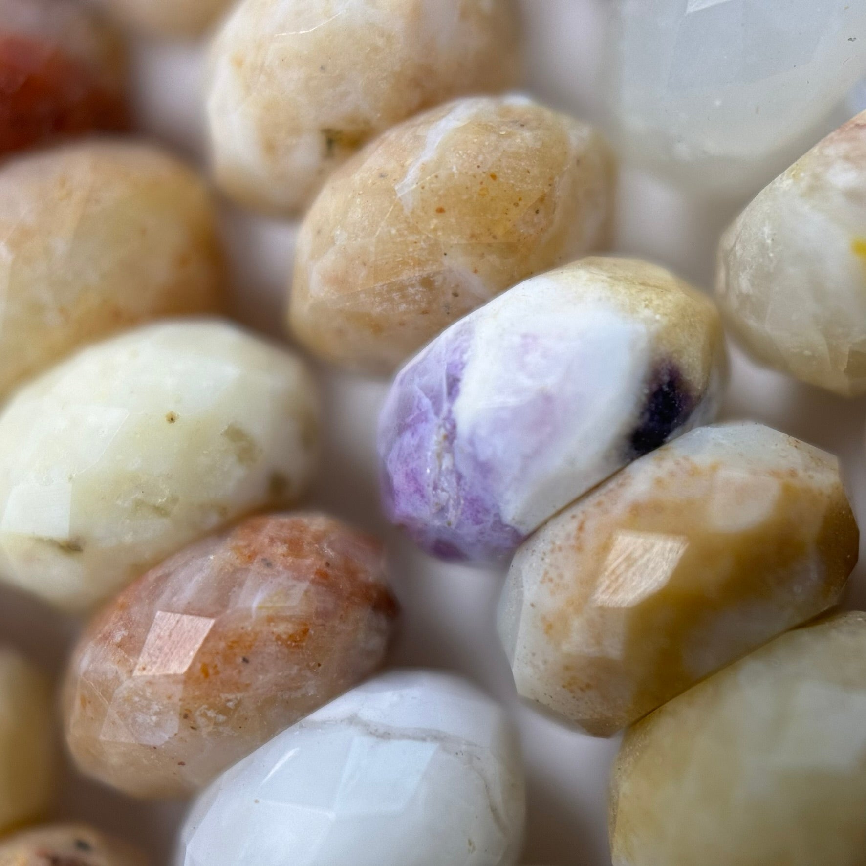 Tiffany Opal Rondelle Faceted Beads (A Quality) image 1