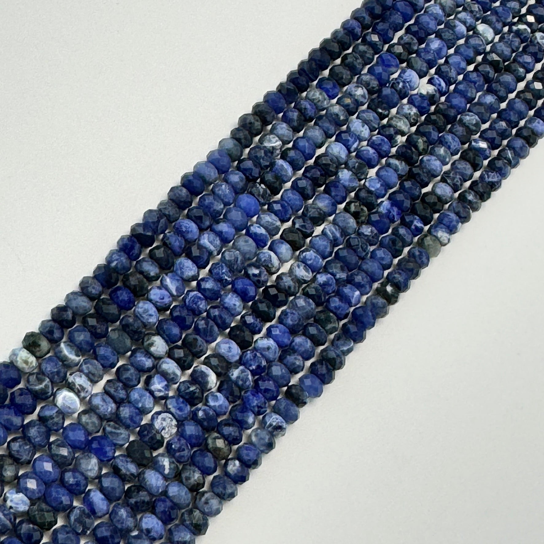 Faceted Sodalite Rondelle Beads (6x4mm) image 2