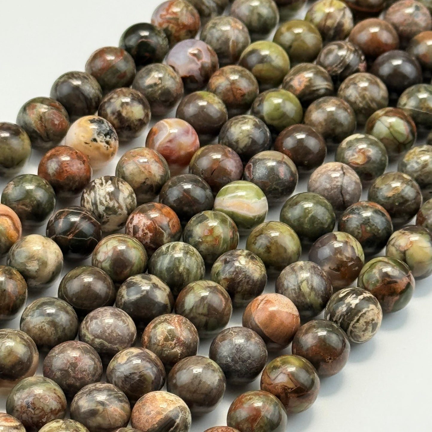 Brown Rainforest Jasper Polished Round Beads image 3