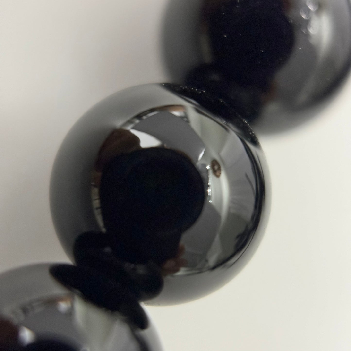Black Tourmaline Polished Round Beads image 1