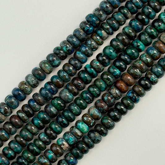 Shattuckite Rondelle Polished Beads- Most Rare Gemstone - (AAA Quality)