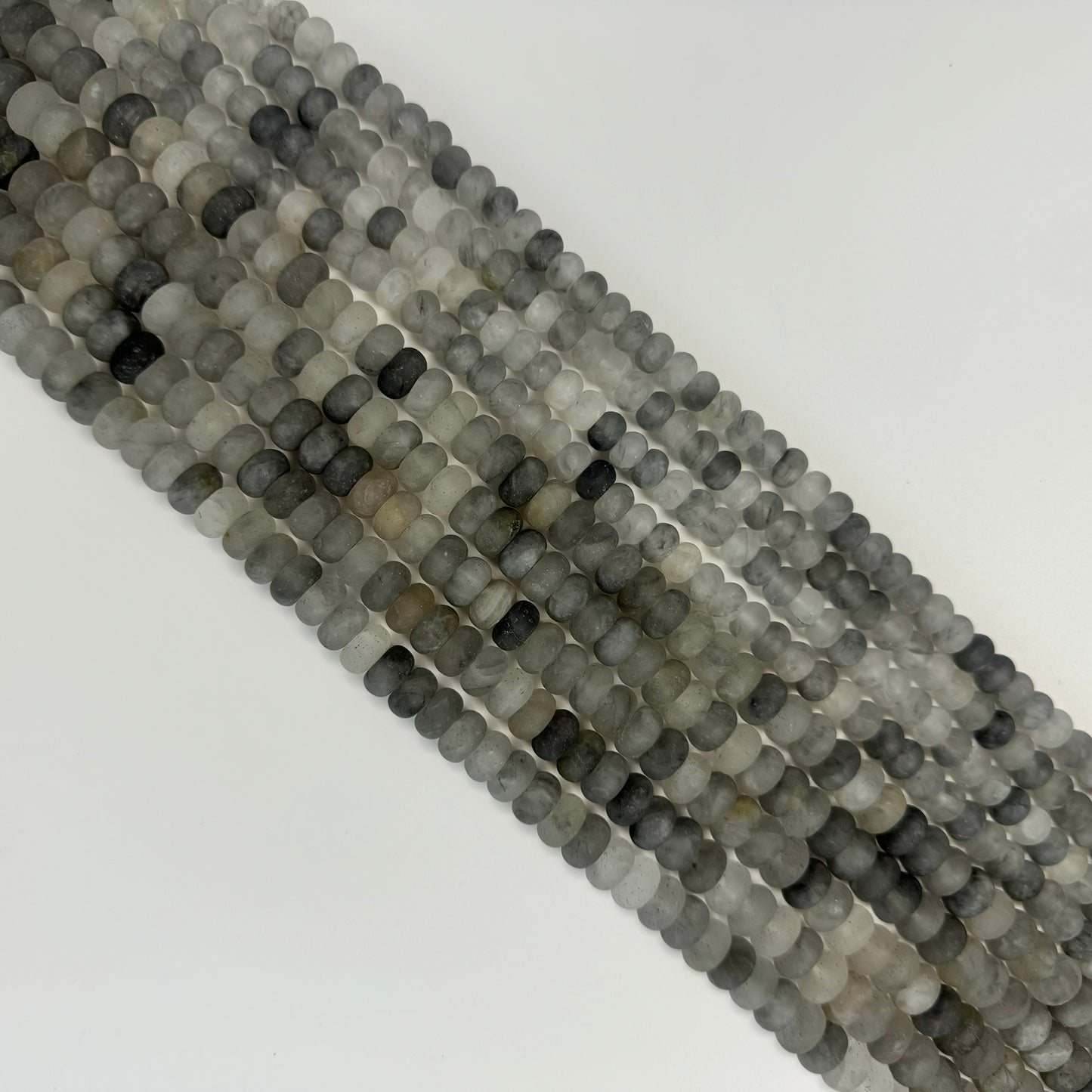Green Ice Quartz Frosted Rondelle Beads image 4