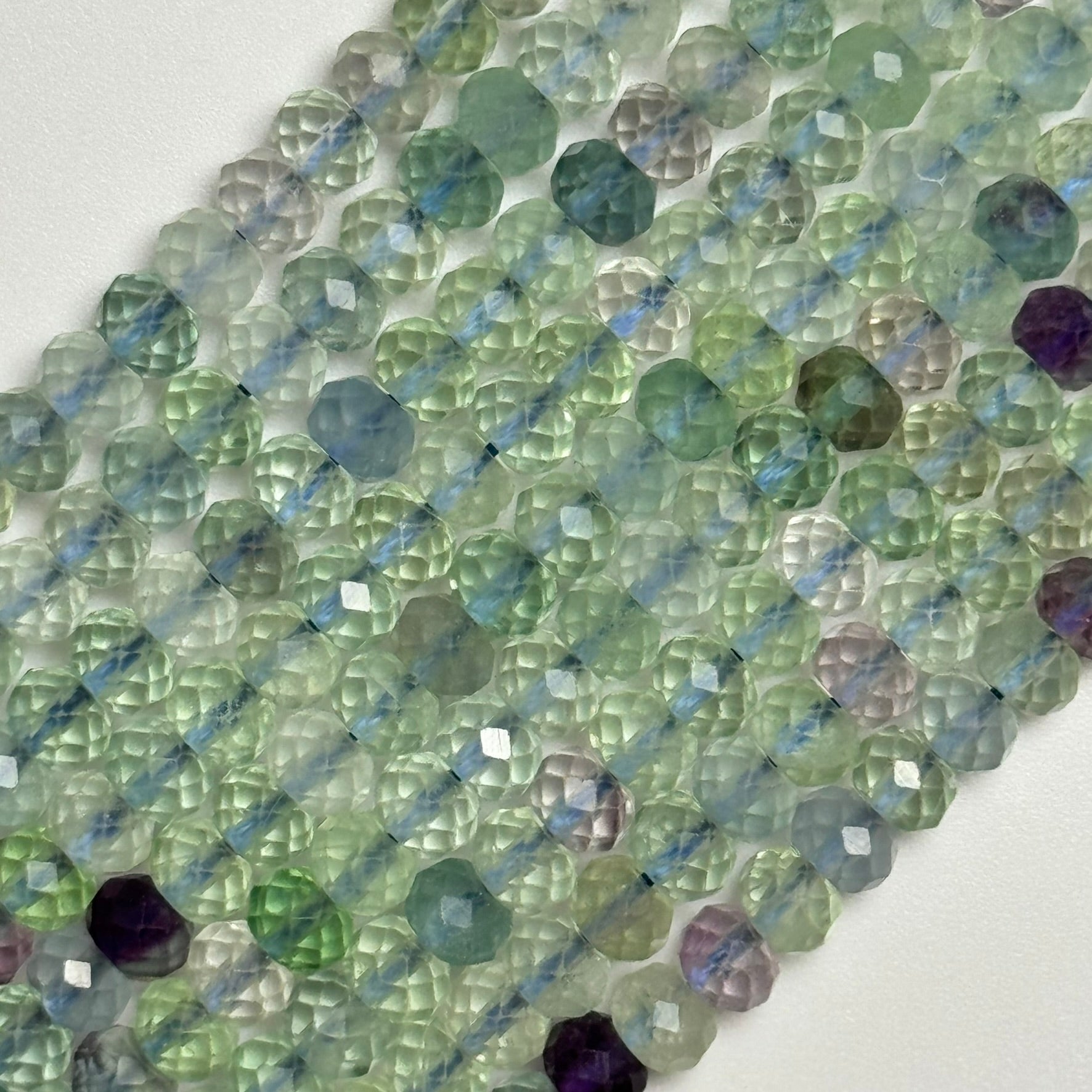 Faceted Fluorite Rondelle Beads image 3