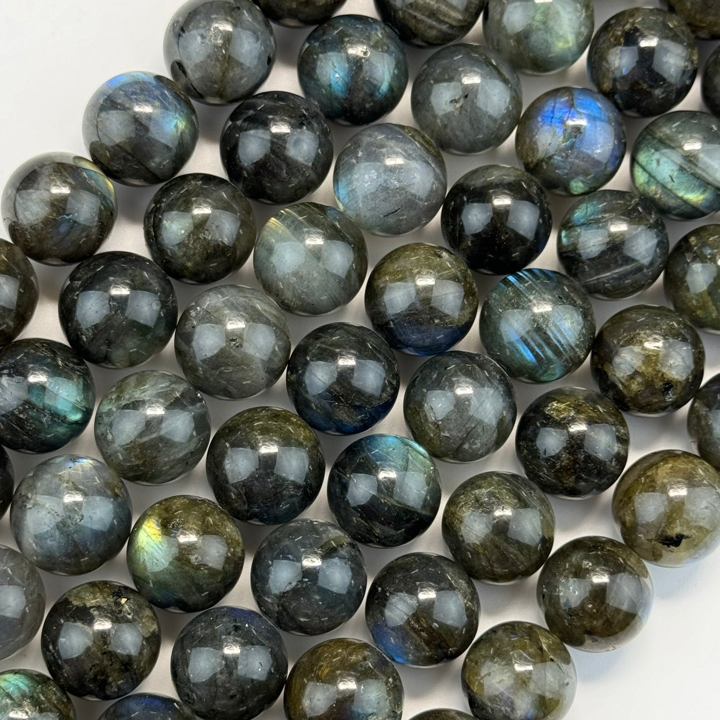 Labradorite AAAA Polished Round Beads - high quality labradorite image 1