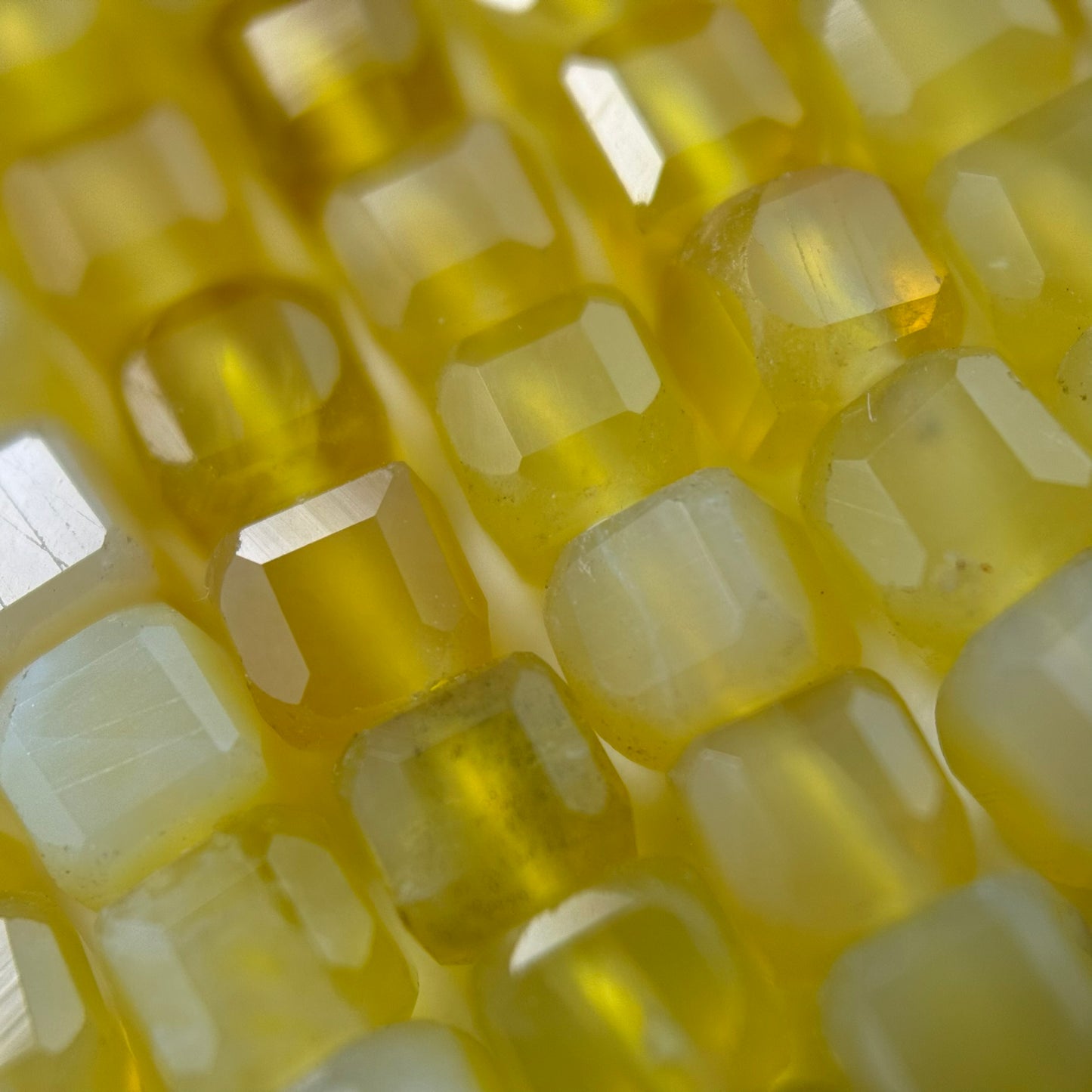 Yellow Opal Square Beads image 1