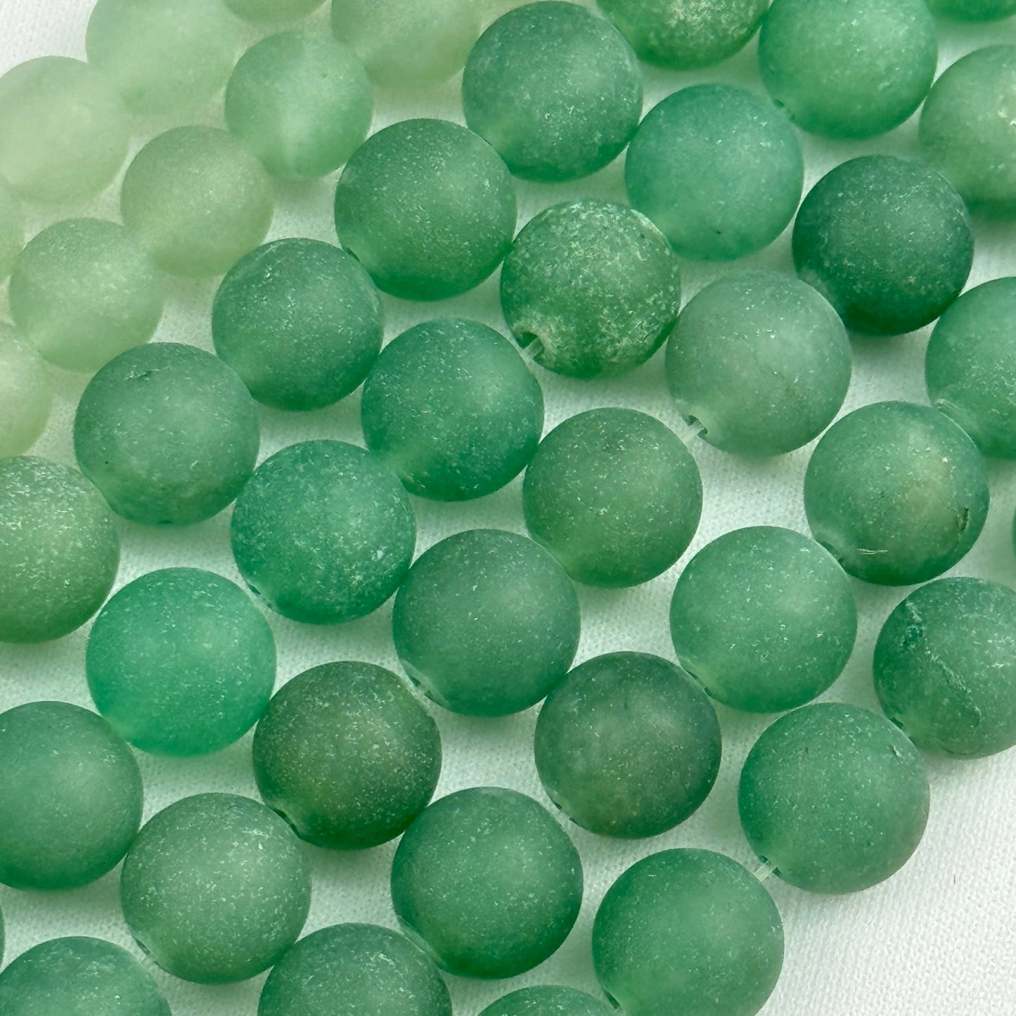 Green Aventurine Frosted Round Beads image 7